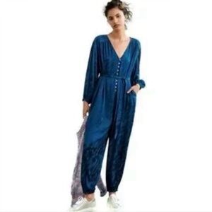 Anthropologie Blue Jumpsuit
